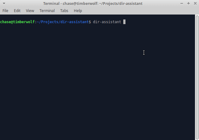 (Demo GIF of dir-assistant being run)