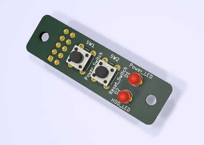 Micro 8088 Front Panel V1.0 Rendering