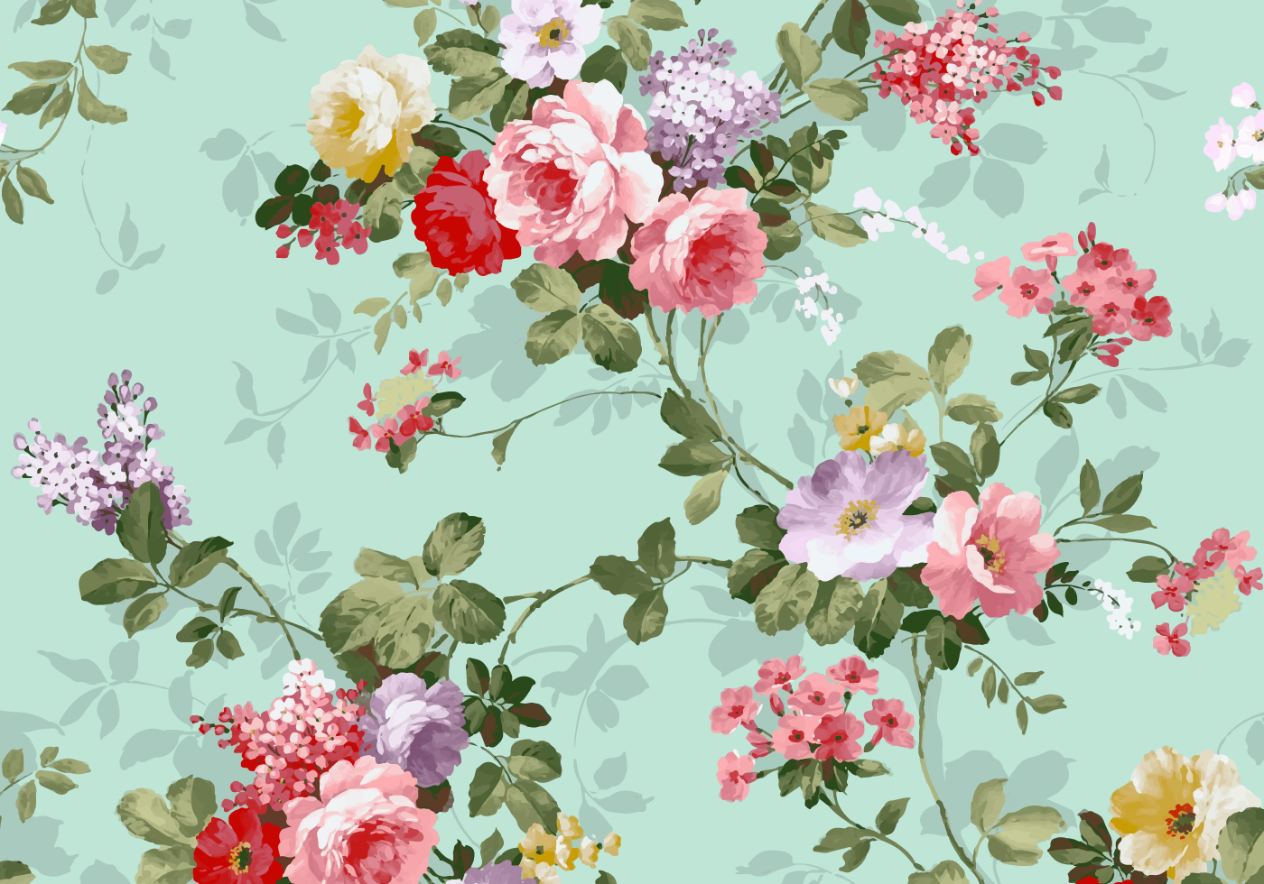 a_floral_pattern_of_flowers