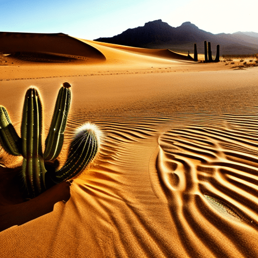 A prompt for generating an image of a desert with a cactus