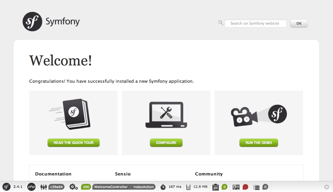 Symfony2 Welcome Page