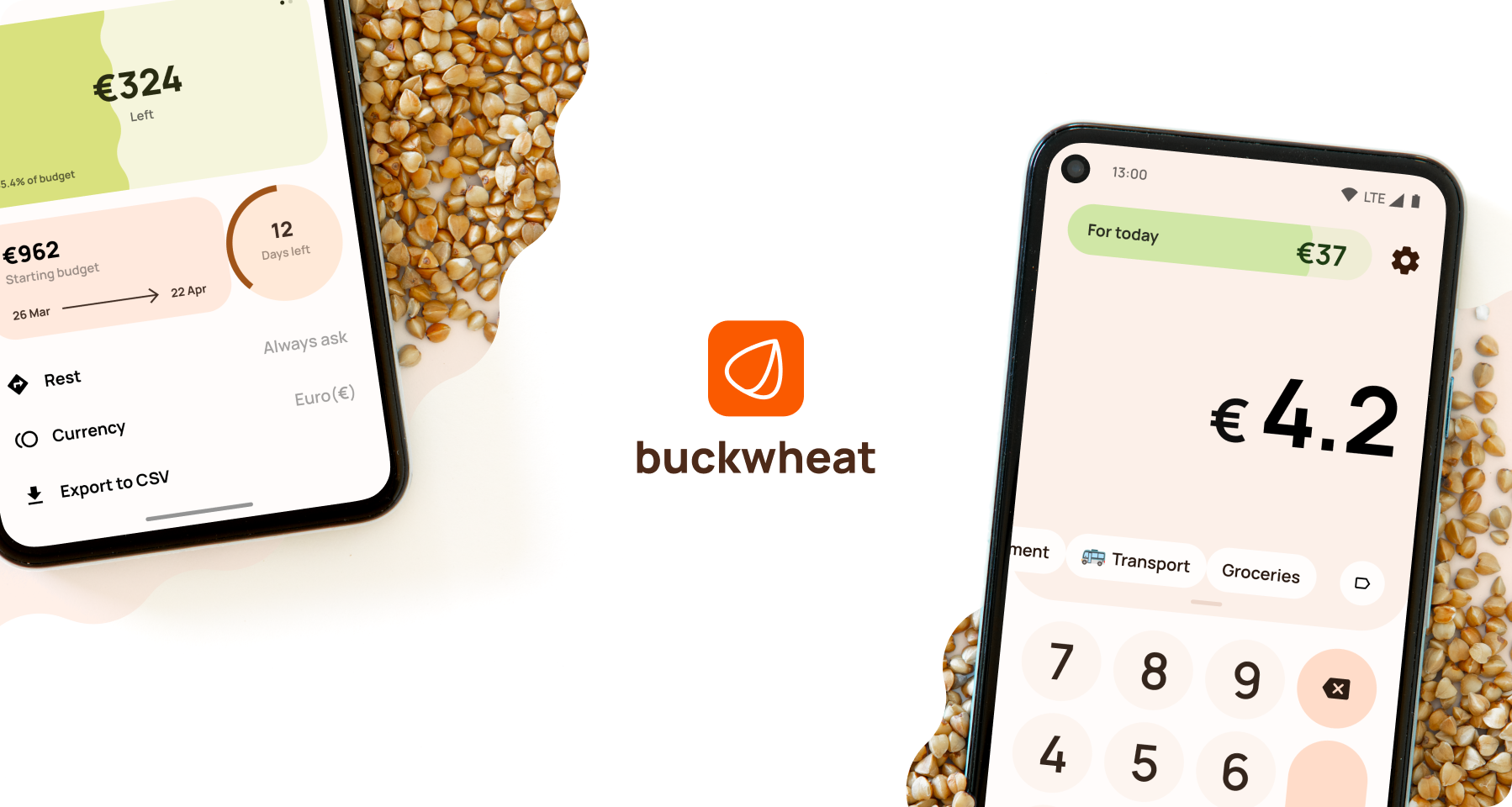 Buckwheat logo with screenshots