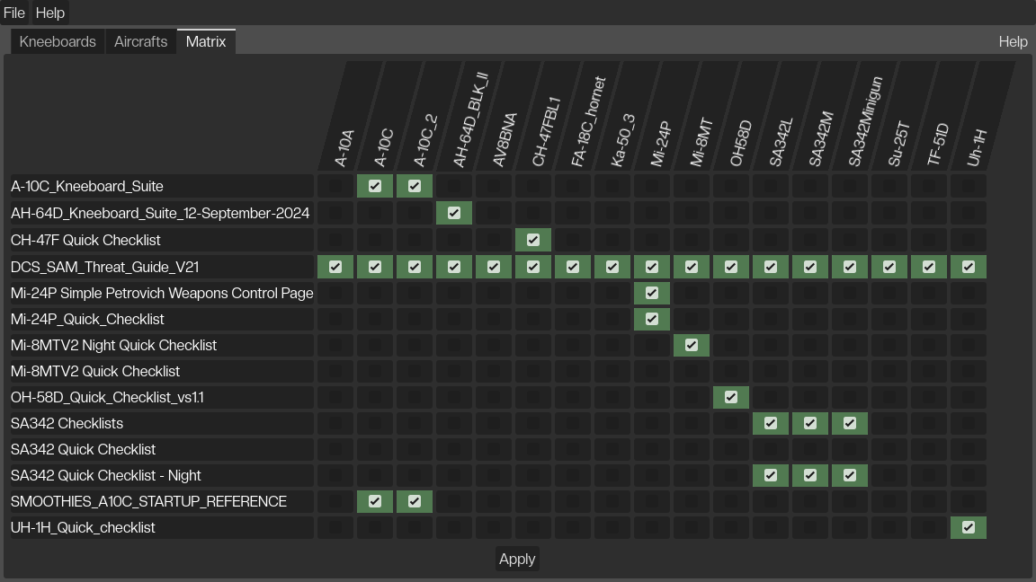 Screenshot Matrix Tab