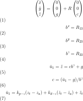 Altitude controller equations