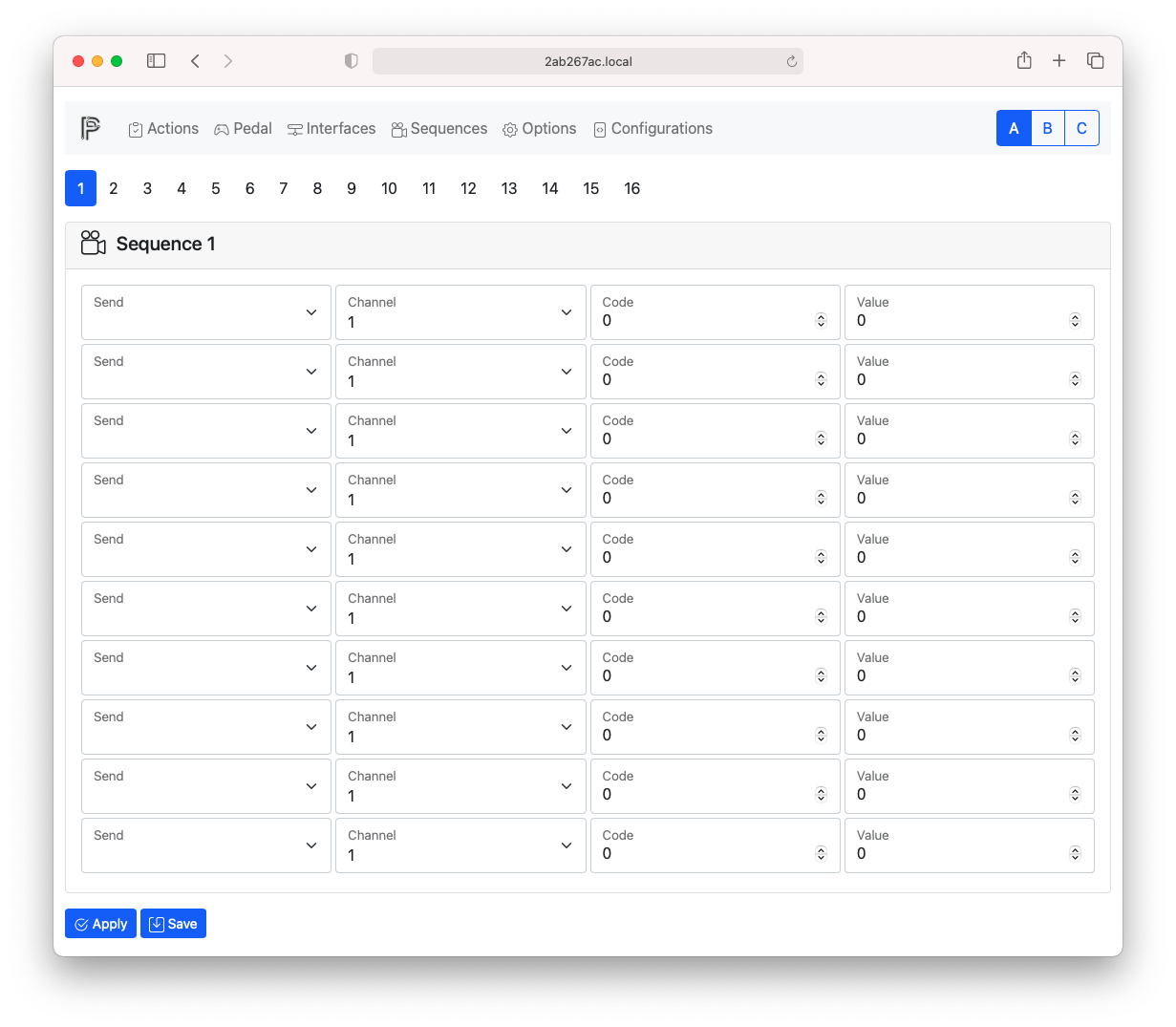 WEBUI SEQUENCES