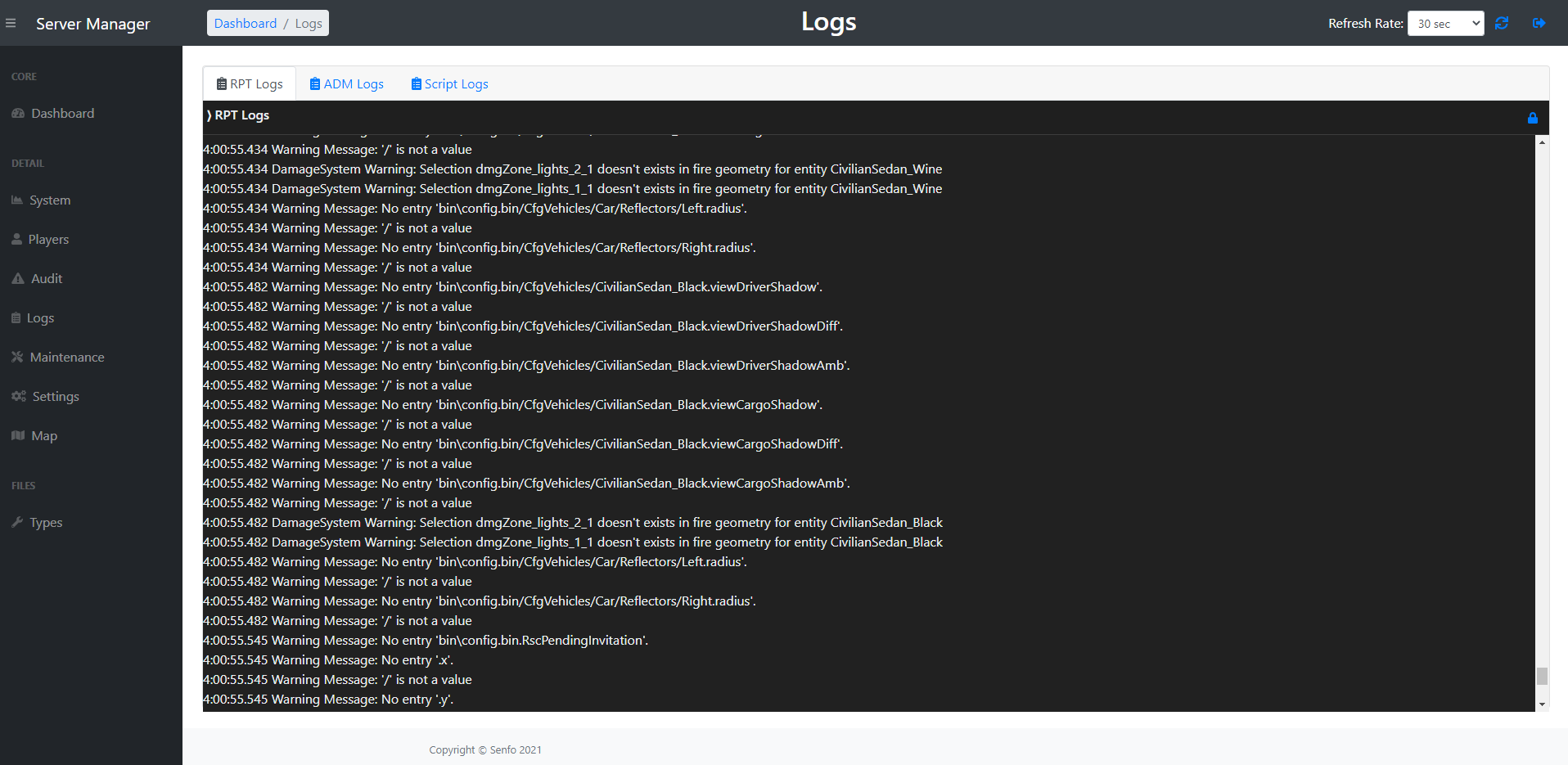 Web UI Logs