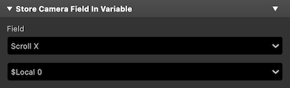 Store Camera Field In Variable