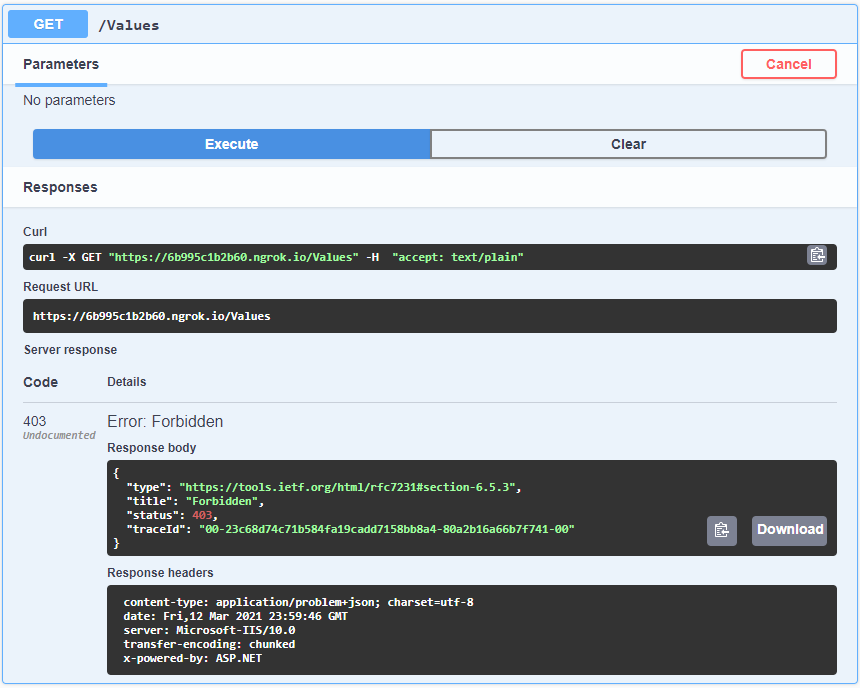 API has IP restriction