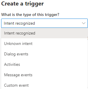 Trigger menu