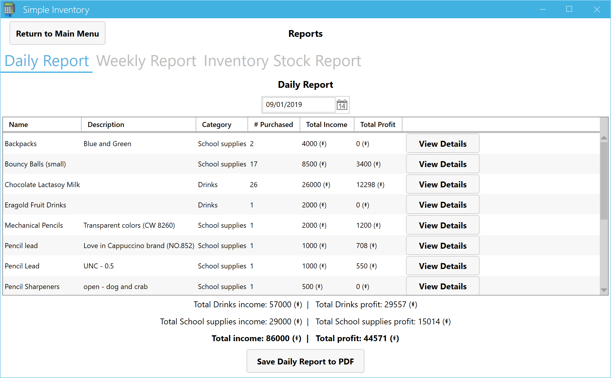 Daily report