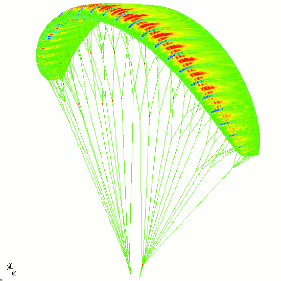 Maximum principal stress in a paraglider (thanks to Thomas Ripplinger)