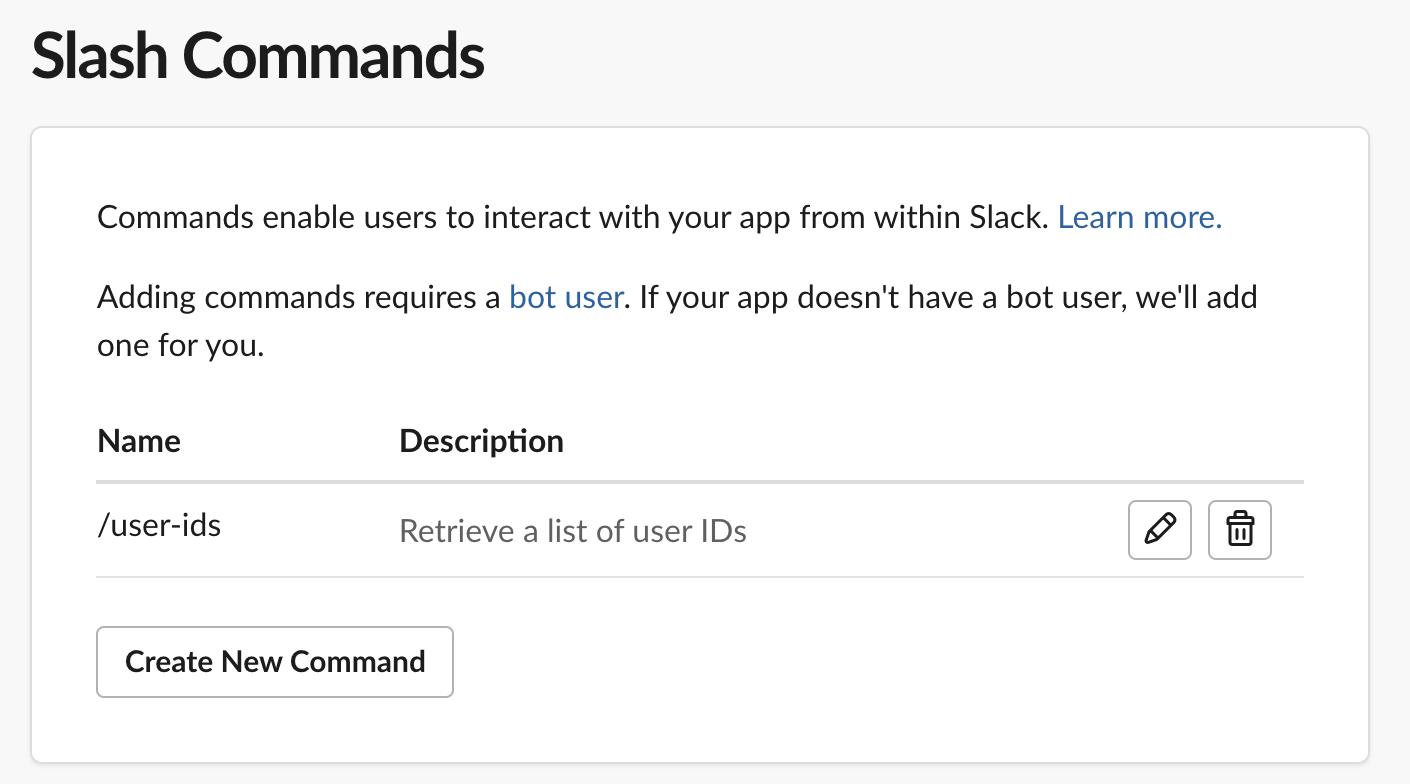 Slack command