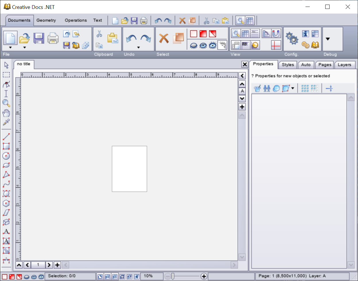 Screenshot of the interface of Creative Docs .NET