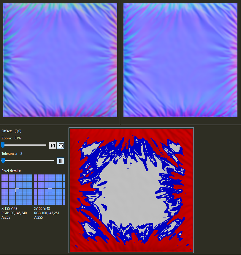 Comparison of clearcoat_normal.png, original vs. cleaned