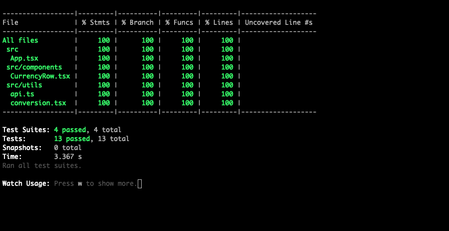 Test coverage