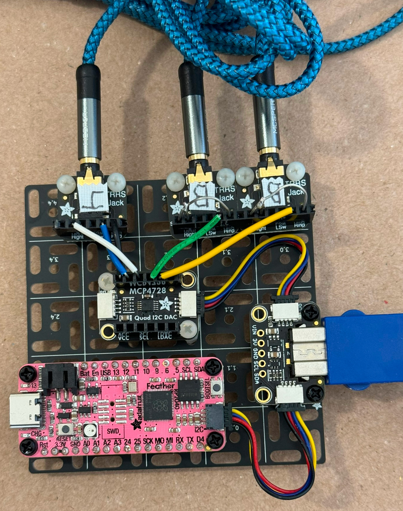 Close up photo of the board wiring