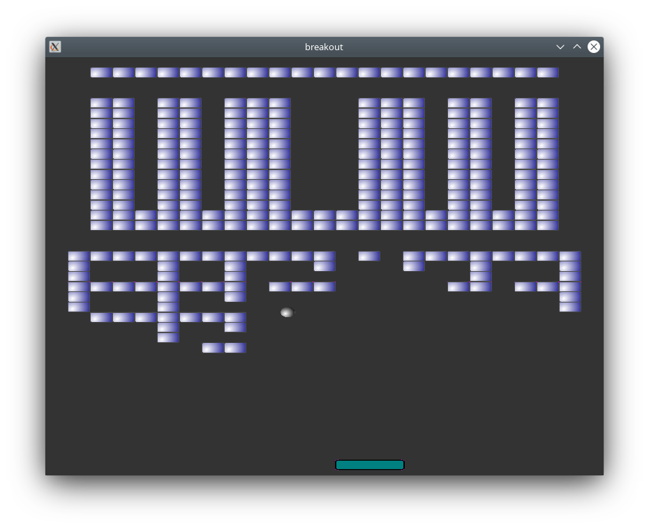 A simple version of the breakout game