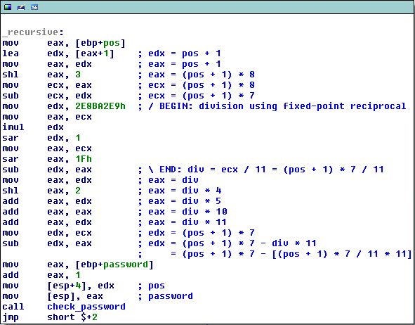 Calculation of newpos