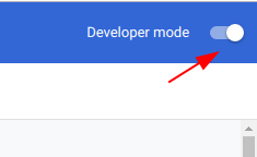 developer mode ticked