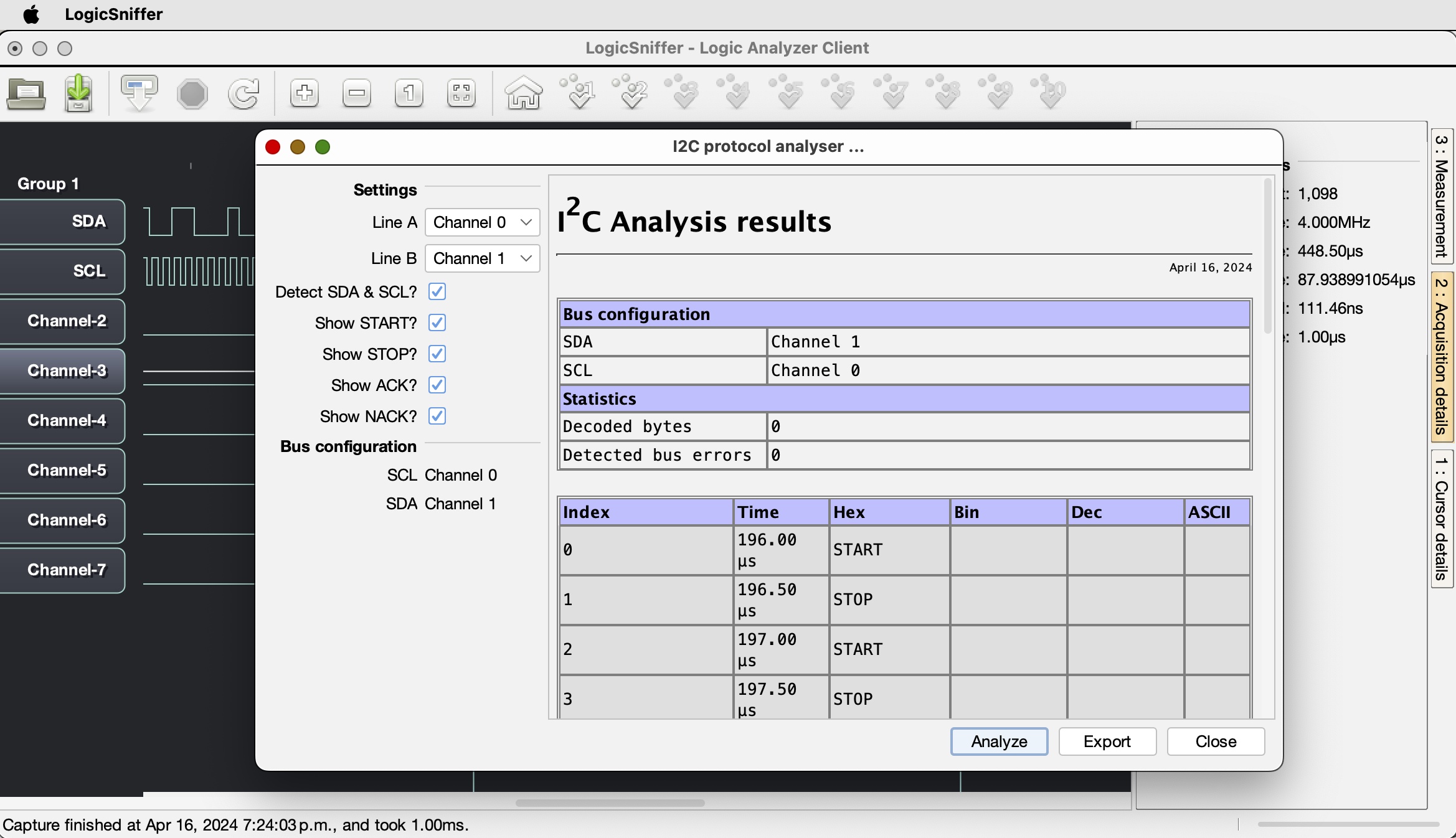 i2c Analysis