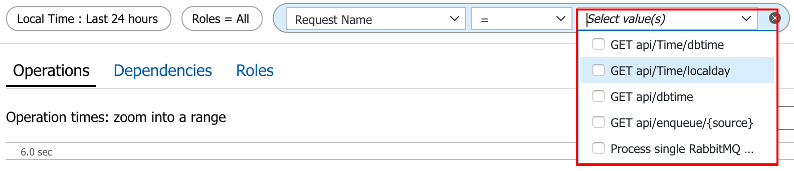 Request name filter