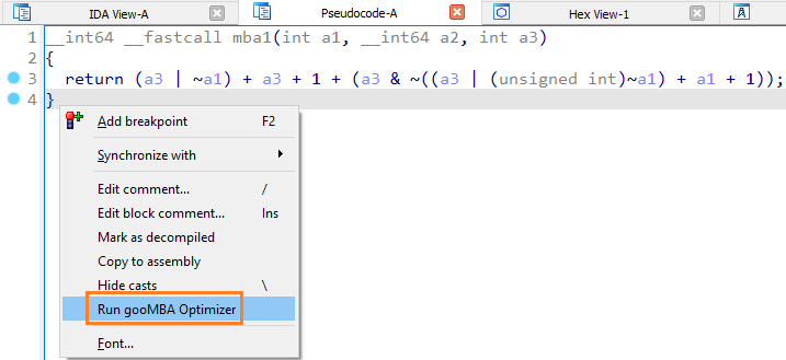 mba1 initial pseudocode