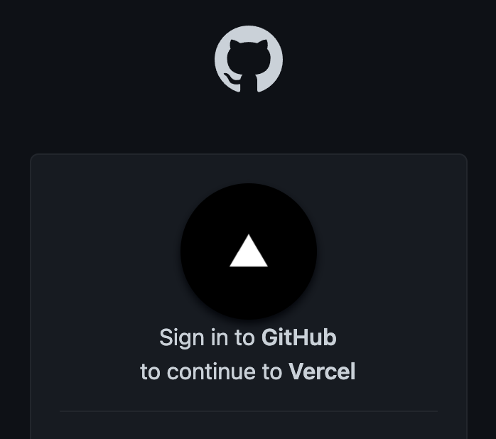 Vercel login