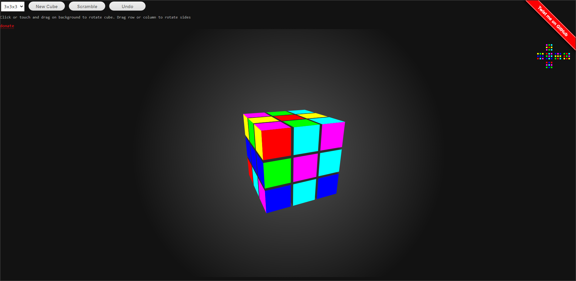 Rubik3 with Three.js Application