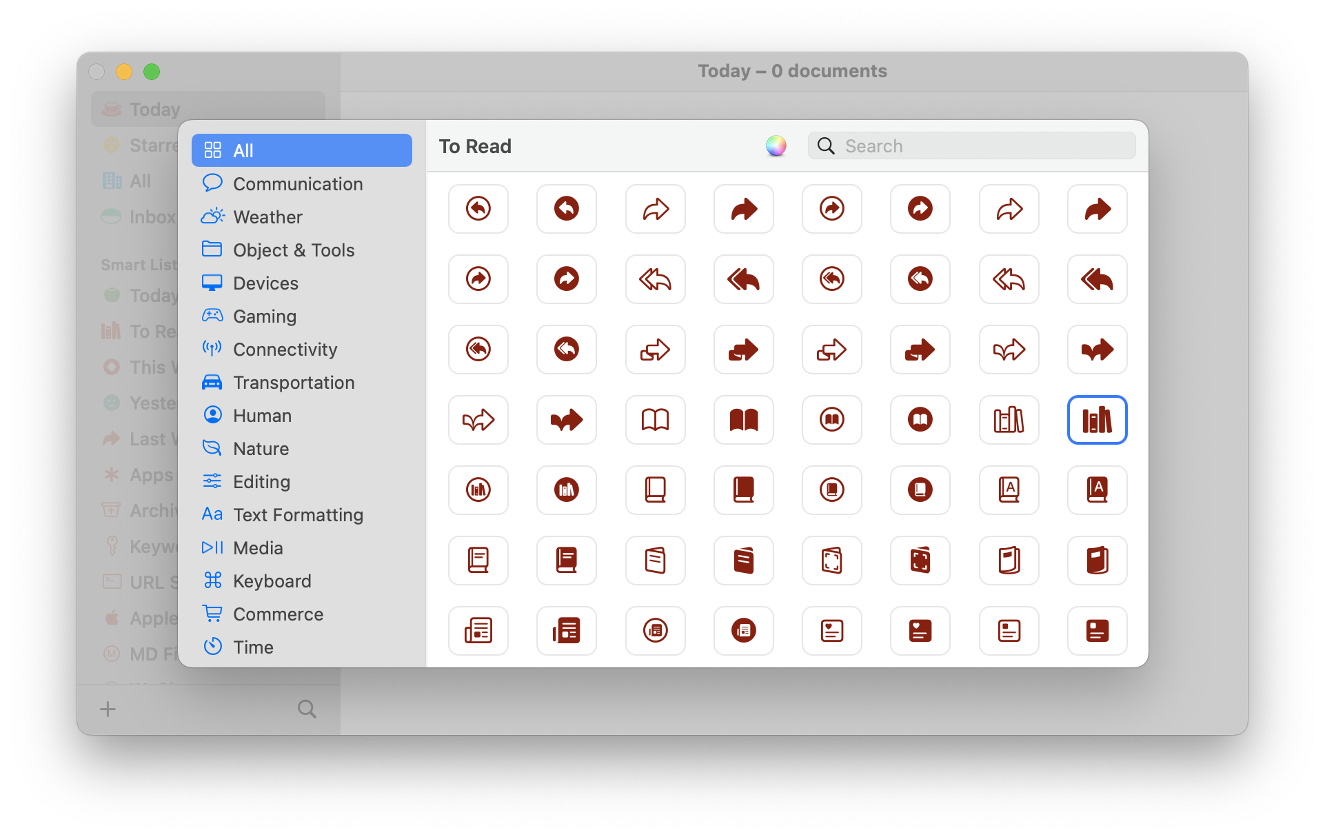 screenshot of Symbol Picker