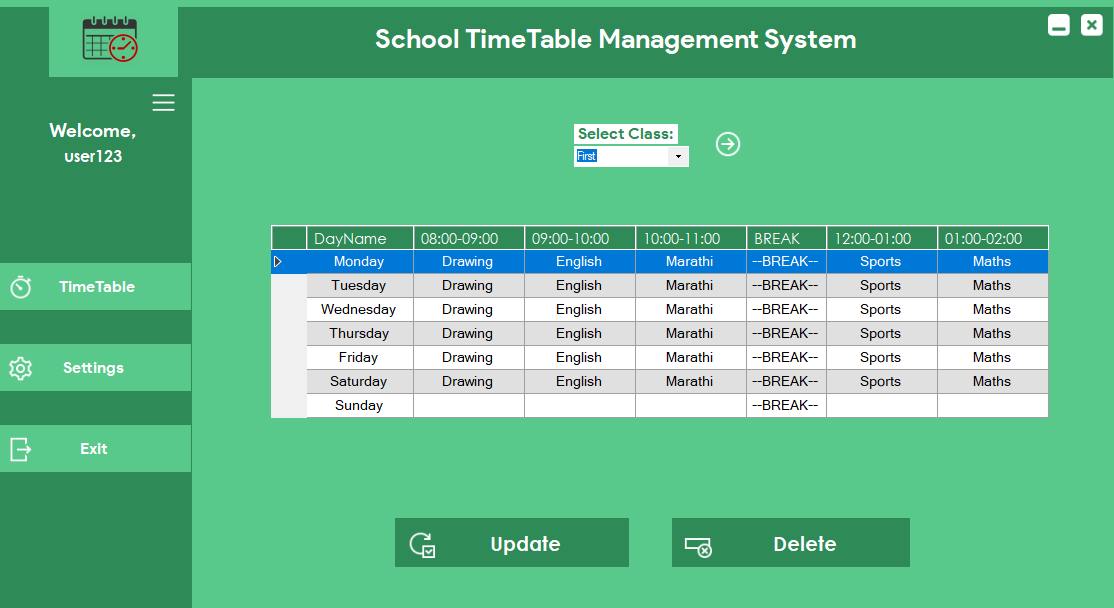 TIMETABLE