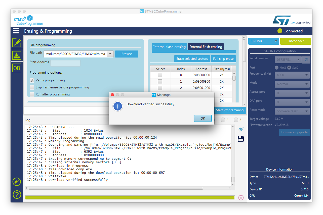 STM32CubeProgrammer programming