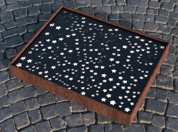 Image of box with Voronoi star pattern on top surface