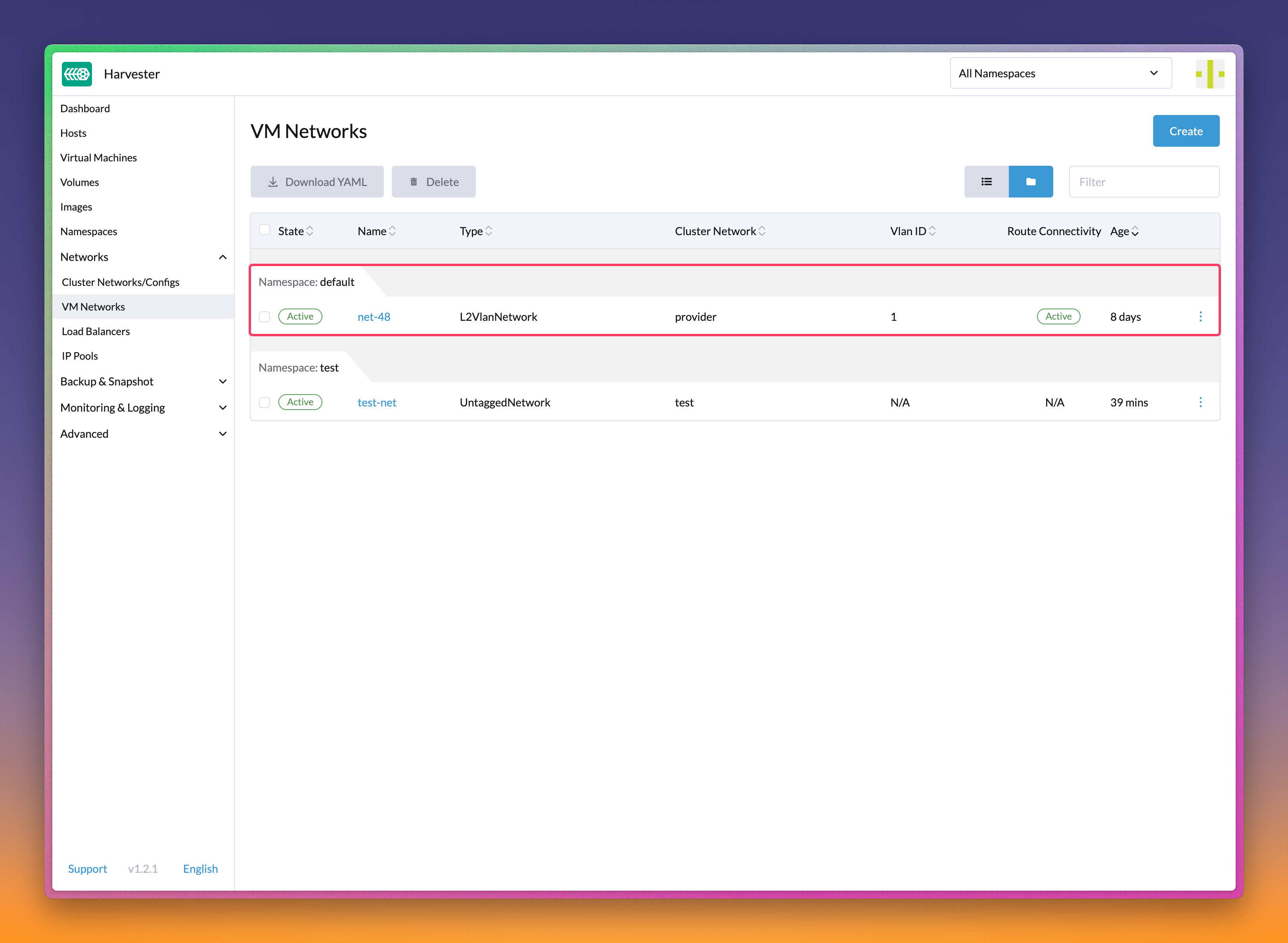 Create VM Network