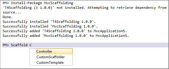 Installing and using MvcScaffold