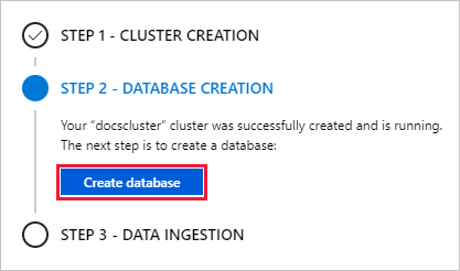 Step two: create a database