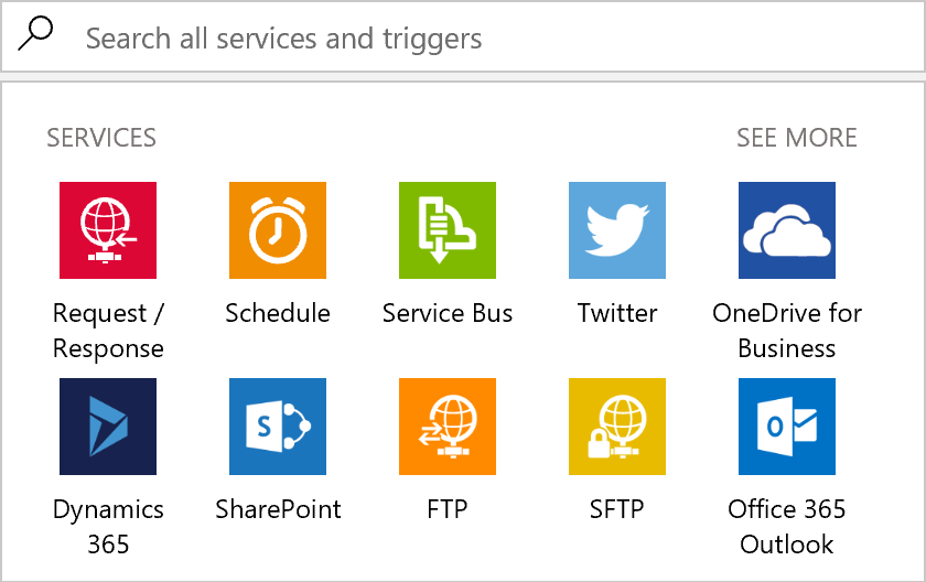 Select Service Bus to start creating your logic app in the Azure portal