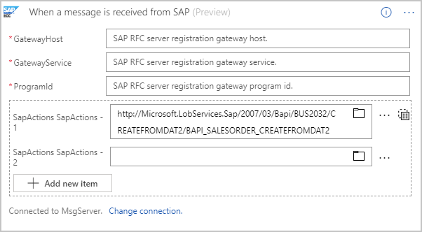 Manually enter SAP action