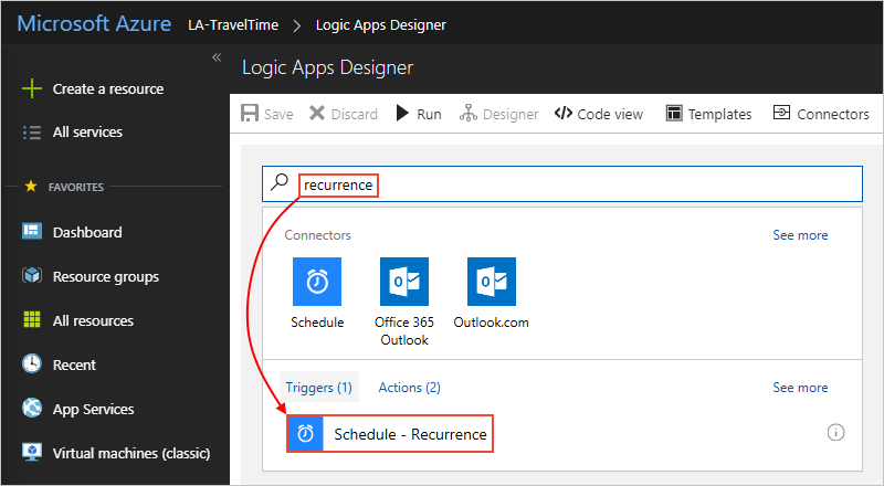 Find and add "Schedule-Recurrence" trigger