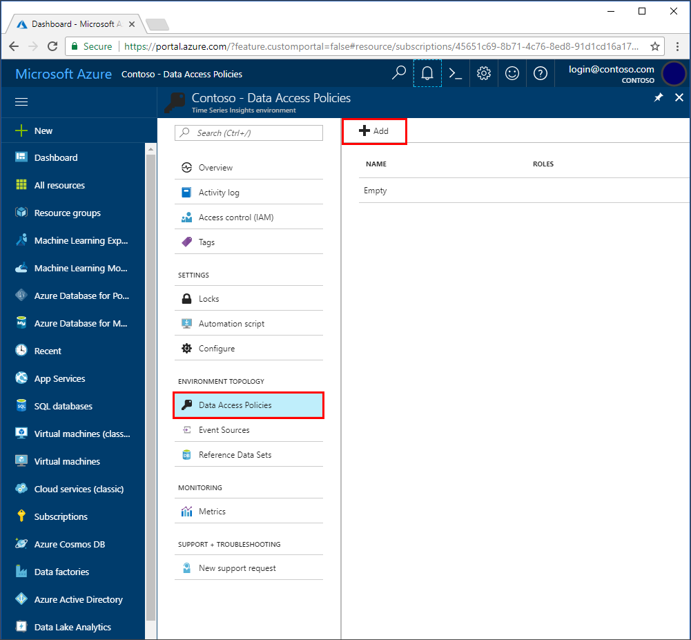 Manage the Time Series Insights source - environment