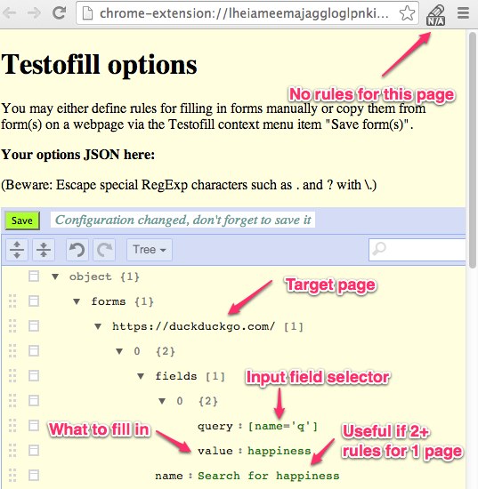 Testofill options