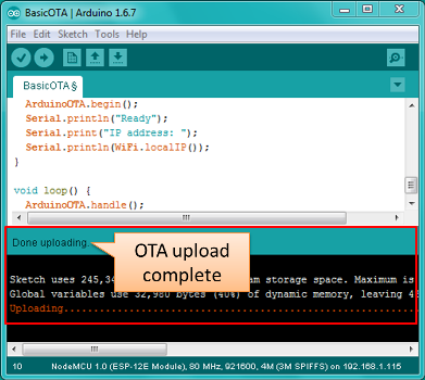 OTA upload complete
