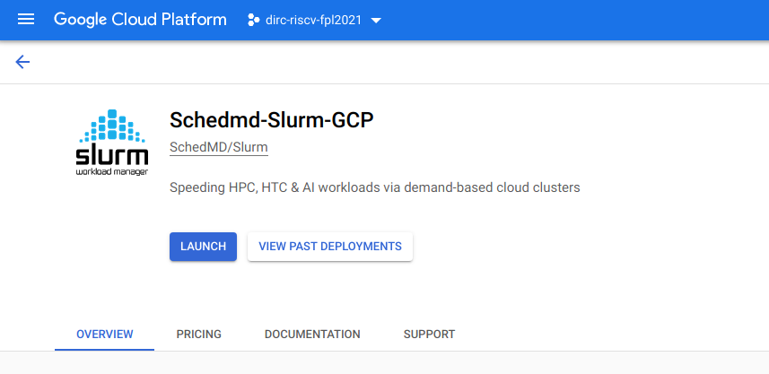 Figure 21: Create Slurm Project through marketplace