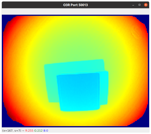 Distance image of a stack of boxes