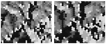 squares vs hexagons