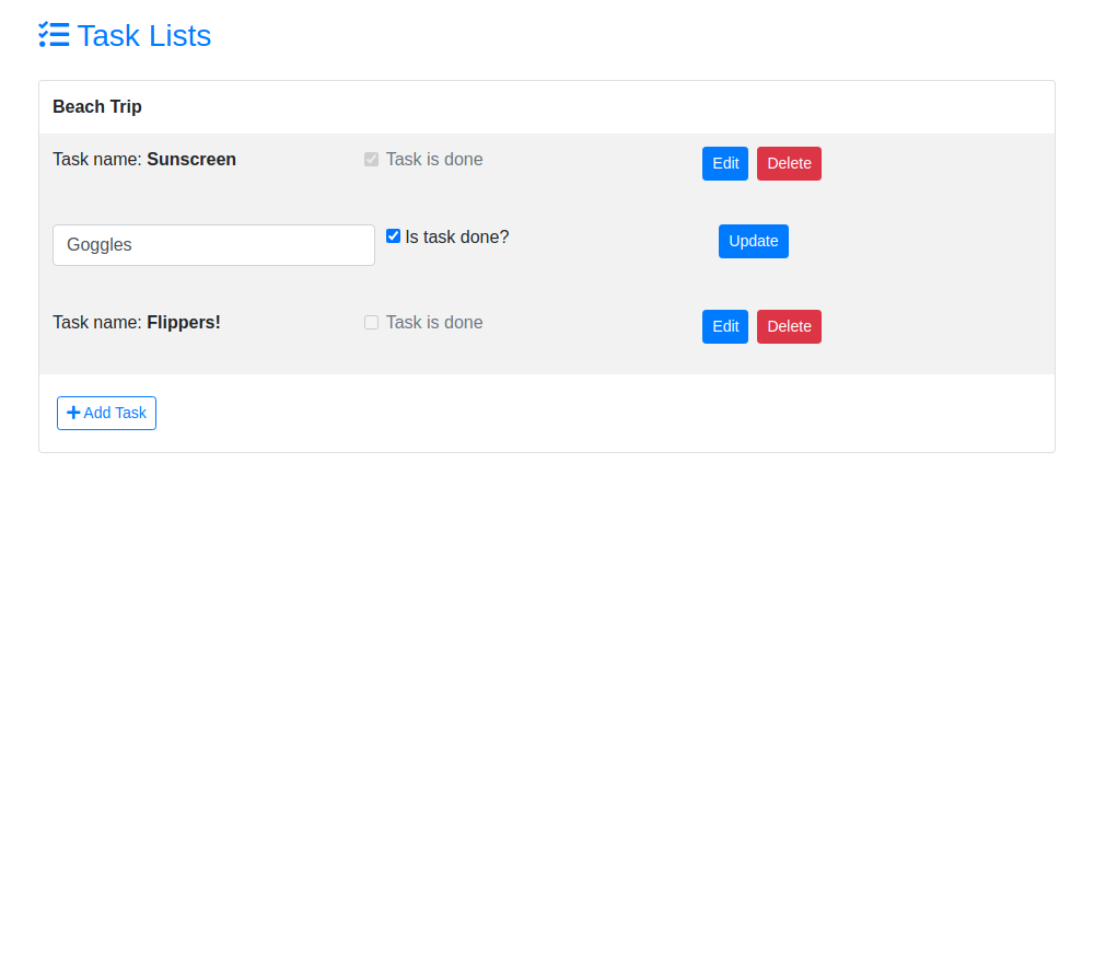 Editing existing Task instances