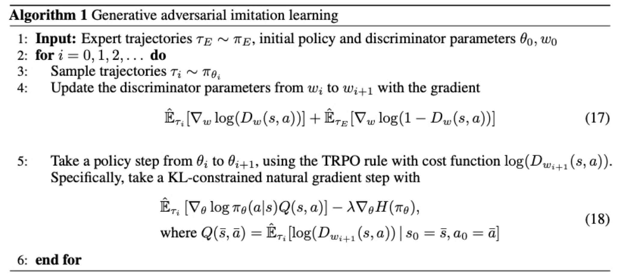 GAIL algorithm