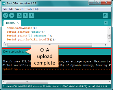 OTA upload complete