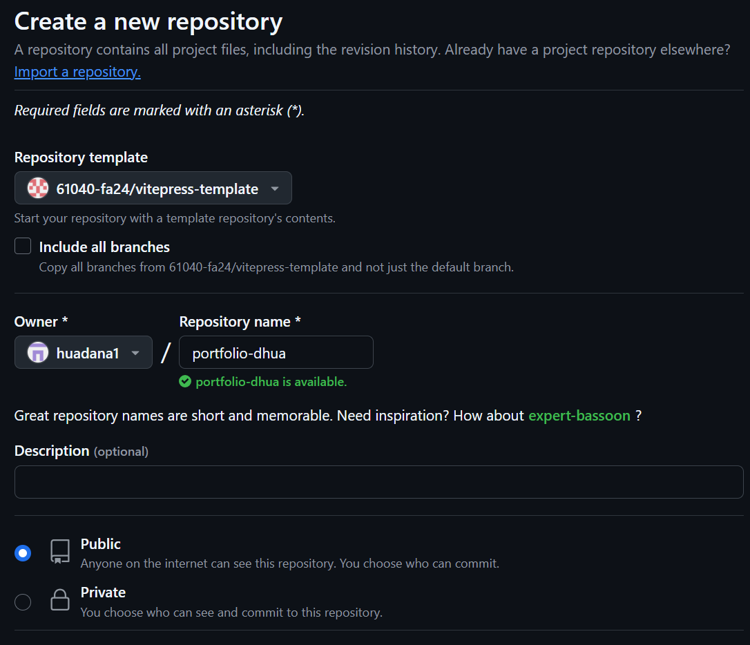 Create new repo