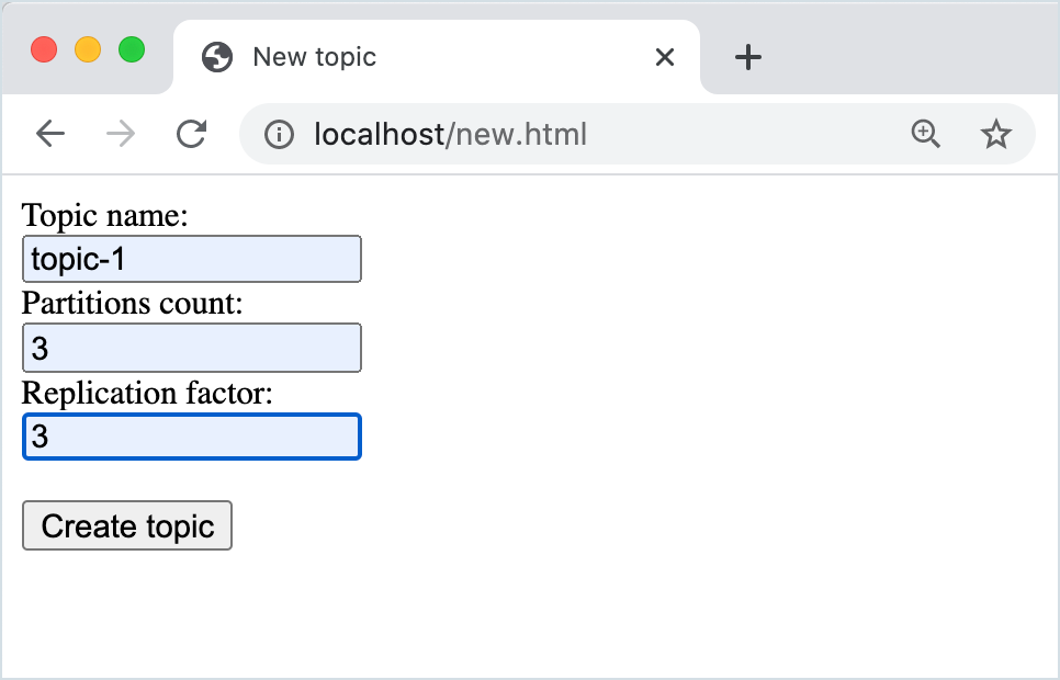 create topic parameters