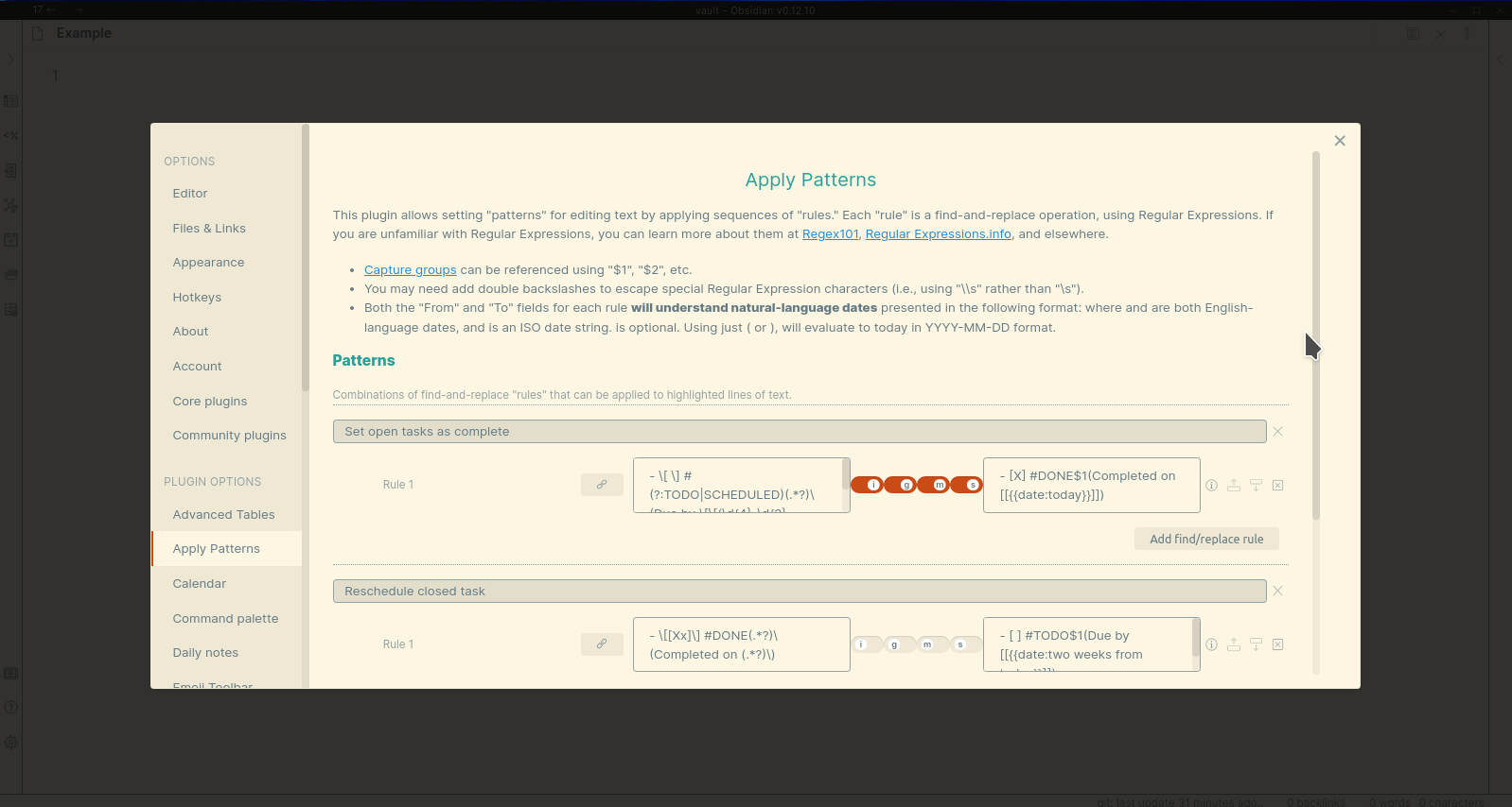 Add, move, delete, and validate rules